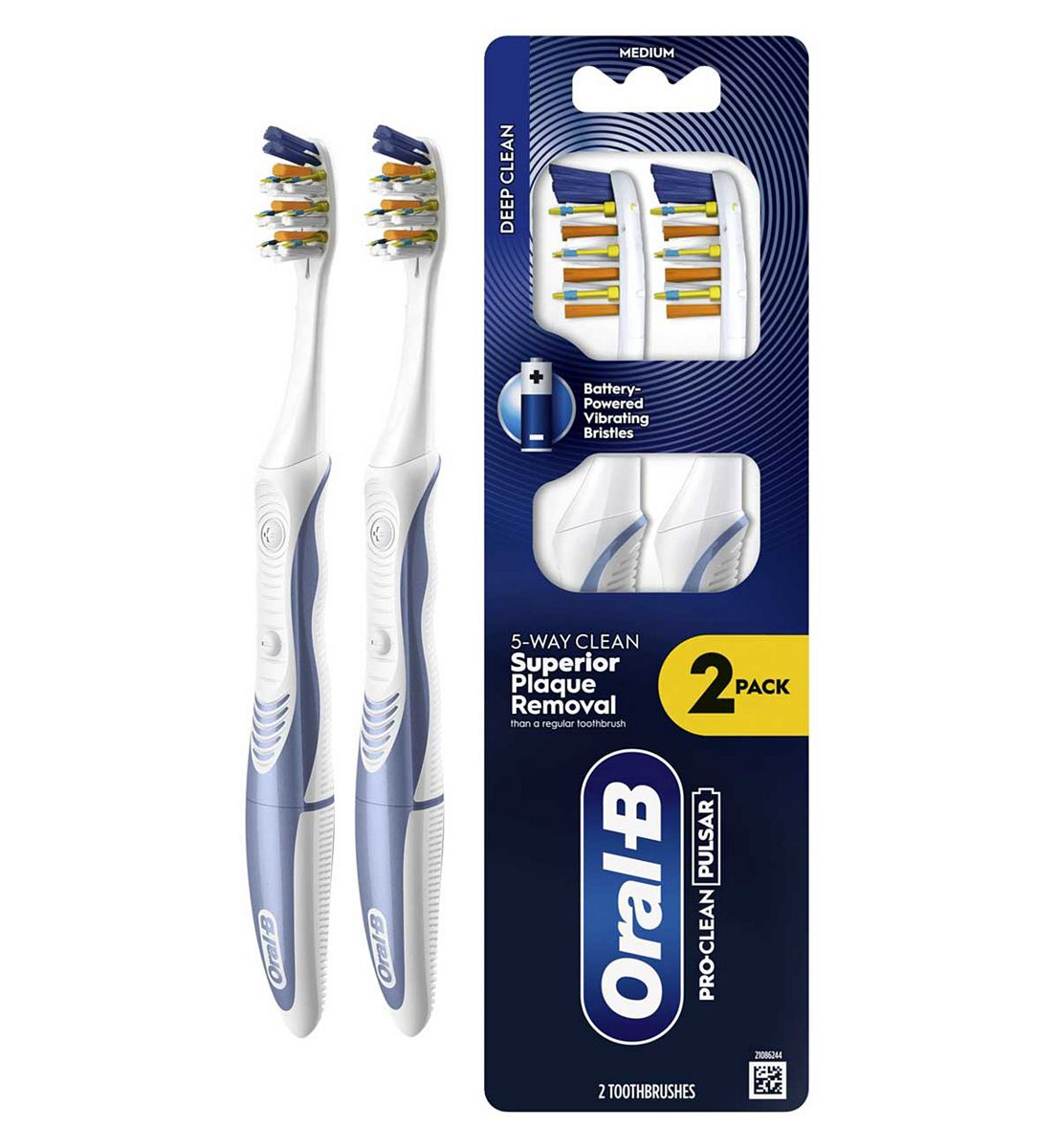 Oral B Oral-B Pro-Clean Pulsar Battery-Powered Toothbrush - Superior 5-Way Plaque Removal, Medium, 2