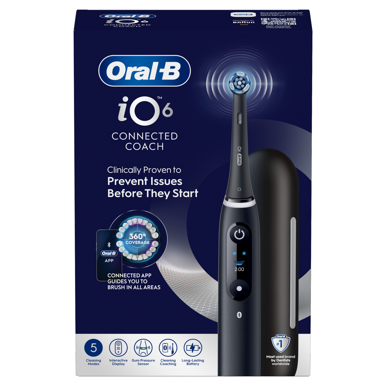 Oral-B iO6 Ultimate Clean Electric Toothbrush Black Lava
