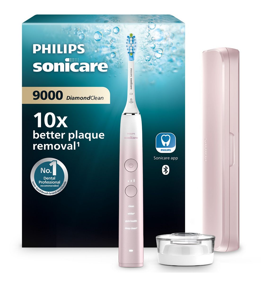 Philips Sonicare Diamondclean 9000 Electric Toothbrush Pink Special Edition Travel Case Hx9911/84