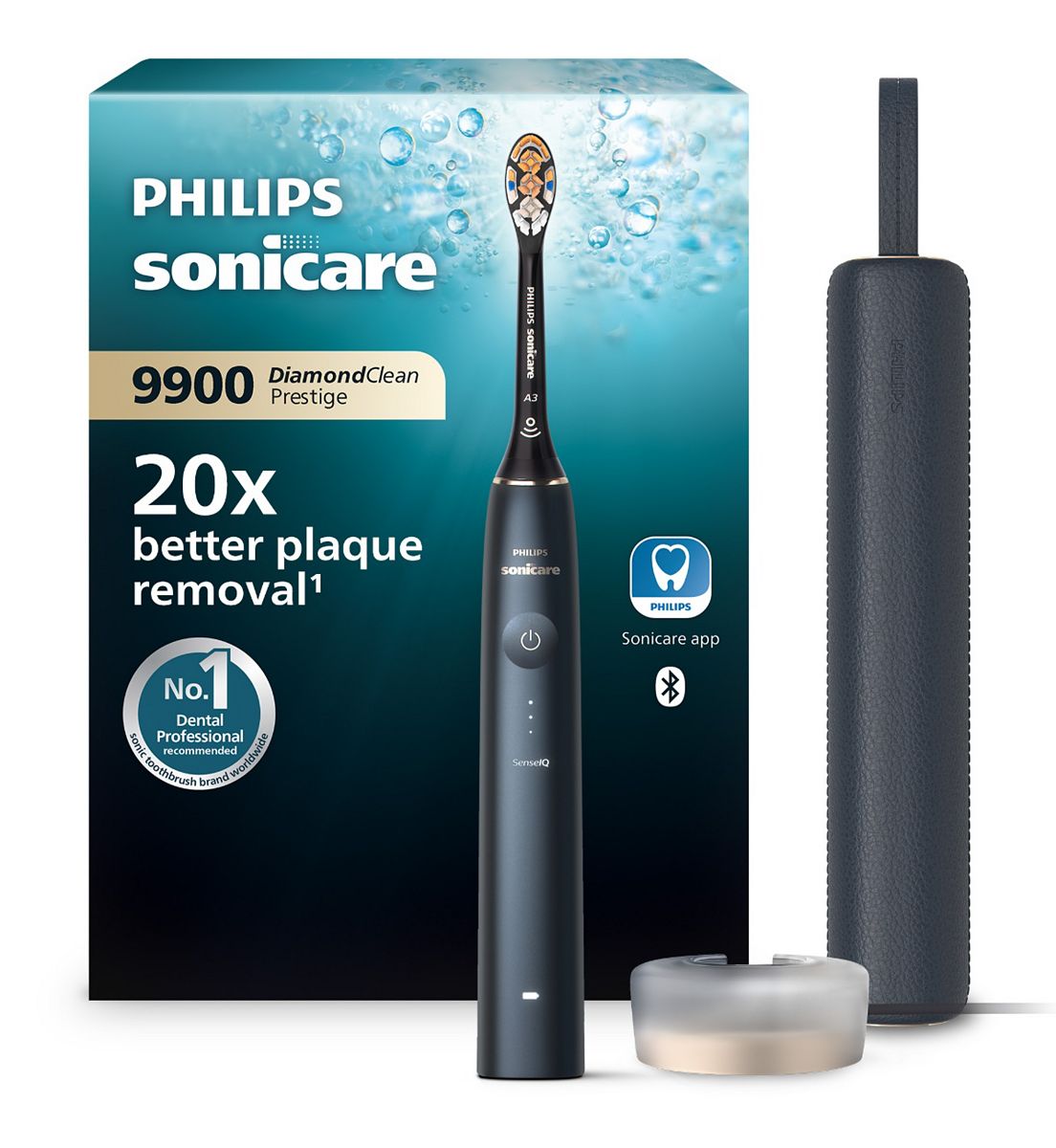 Philips Sonicare Diamondclean 9900 Prestige Electric Toothbrush Midnight Blue Charging Case Hx9992/12