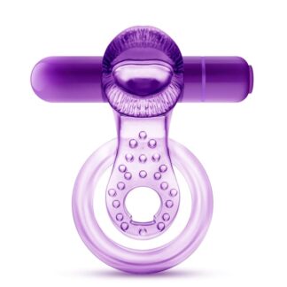 Play With Me - Lick It - Vibrating Double Strap Cock Ring - Purple
