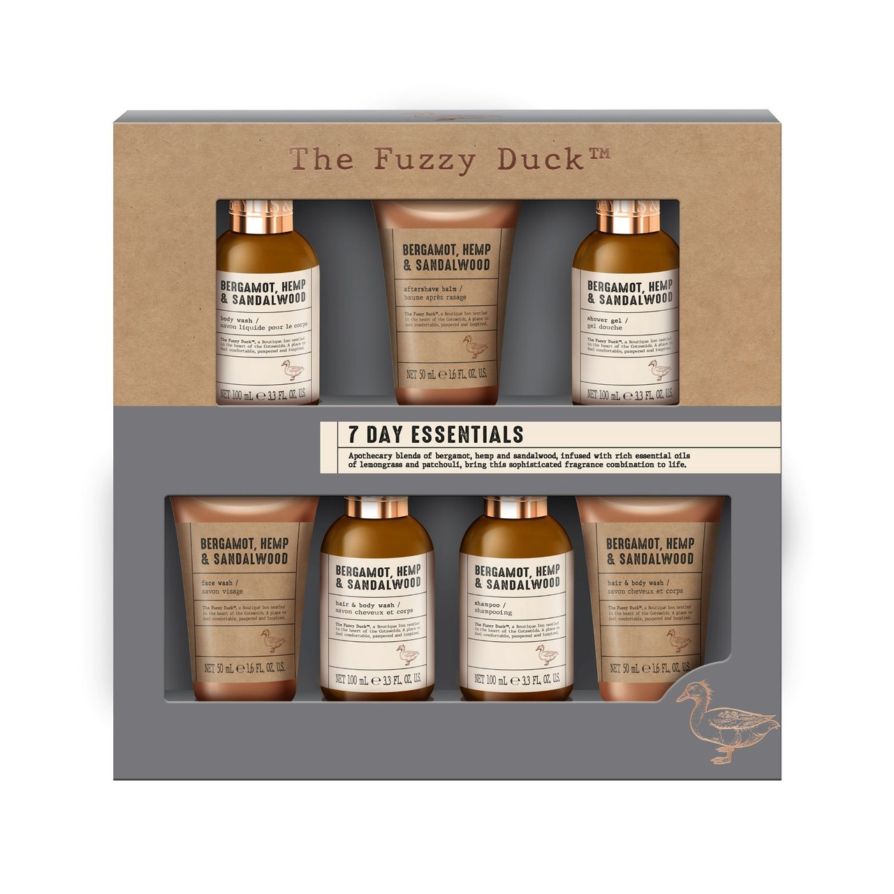 Baylis & Harding The Fuzzy Duck Bergamot Hemp & Sandalwood Men's 7 Day Essentials Gift Set